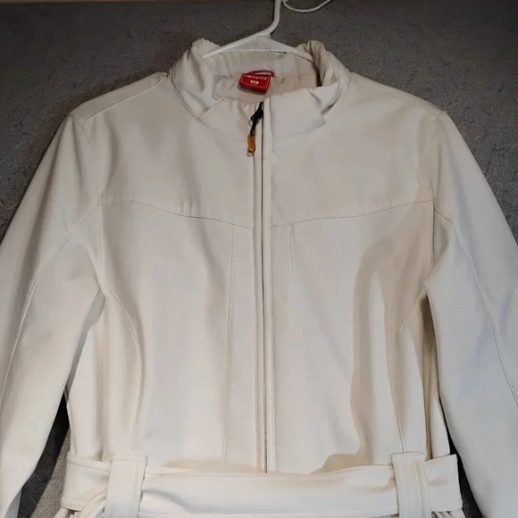 Marika Women's White Long Sleeve Zippered Belted Trench Coat NWOT Size  Large - Picture 6 of 16